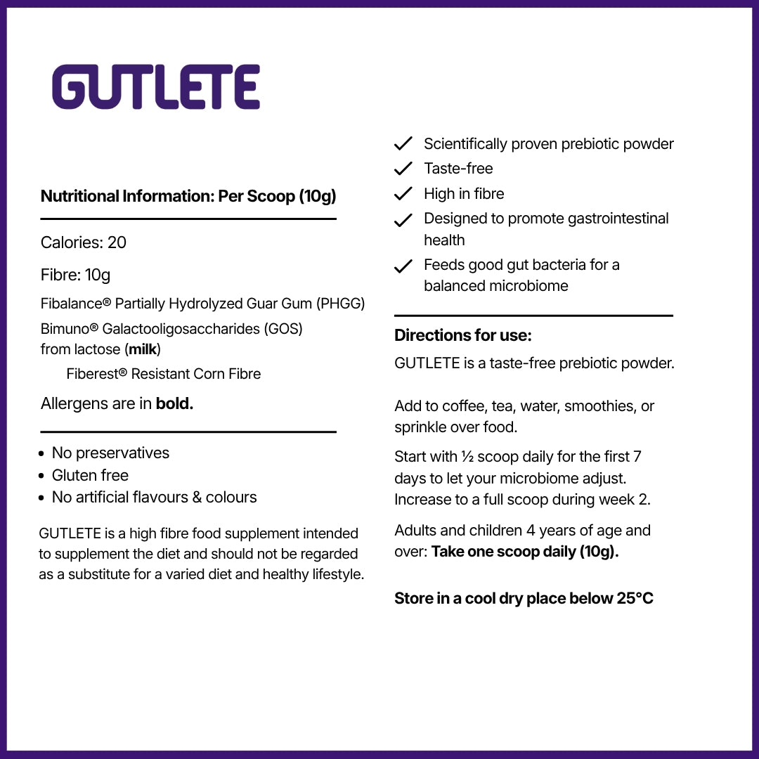 GUTLETE Prebiotic Gut Health Supplement